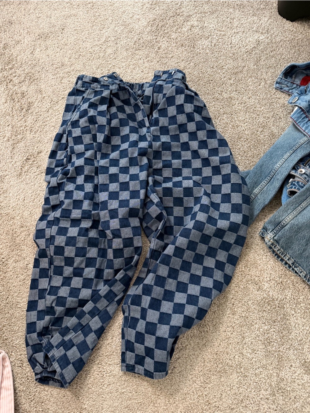 Checkerboard Blue Button-Up Shirt